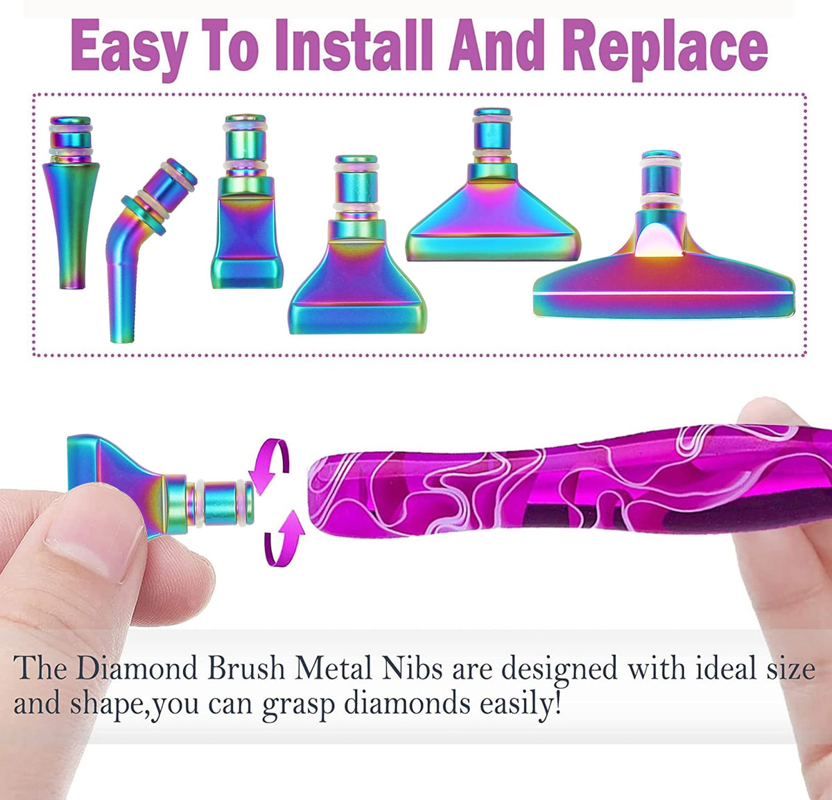 Heyseri Diamond Painting Pens, “Classic Wax Stylus” Diamond Art Pen, Gem Painting Tools Accessories, Gem Art Pen with Metal Tips for 5D Craft Nail