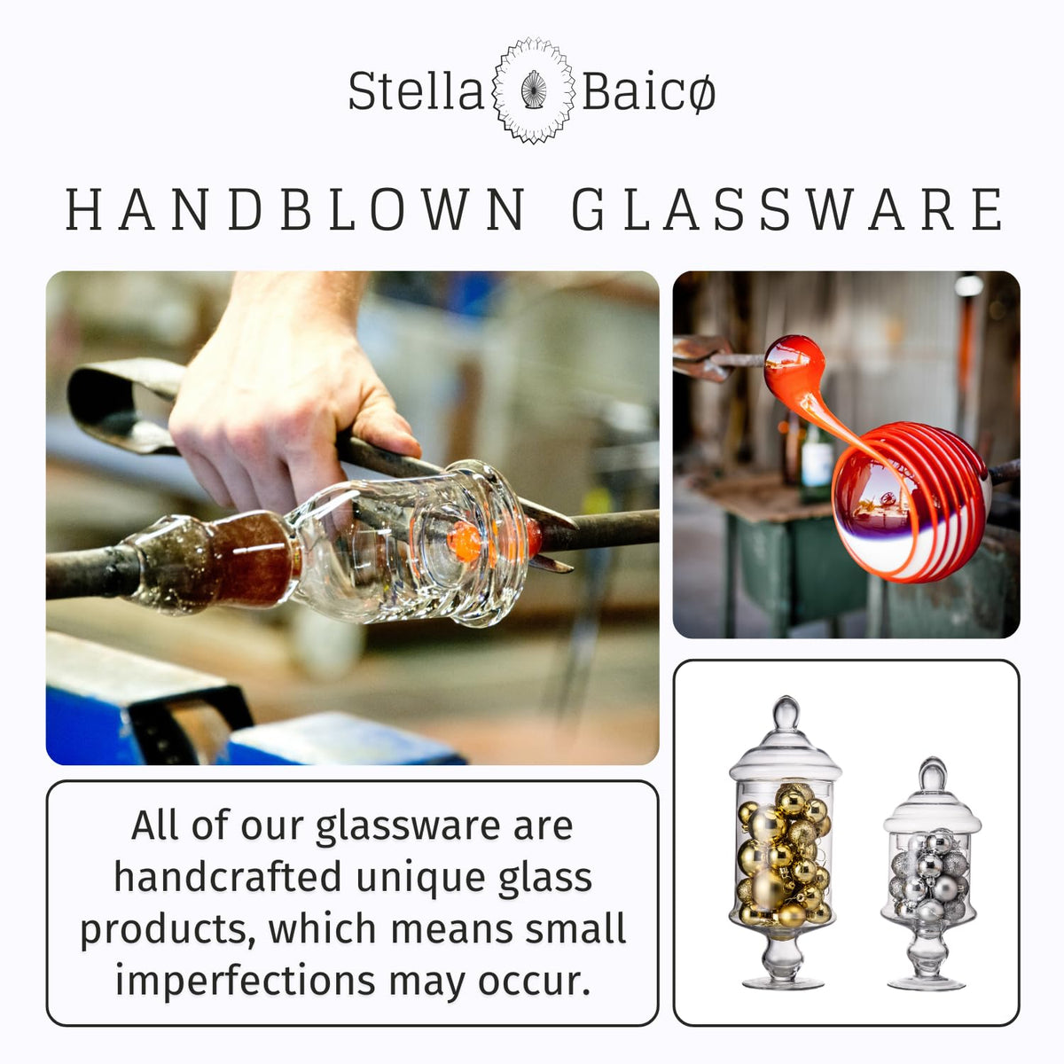 Stella Baic Clear Glass Apothecary Jar, Glass Candy Jar with Lid, Classic Footed Glass Jar, Elegant Decorative Jar (Height: 12", Diameter: 6")