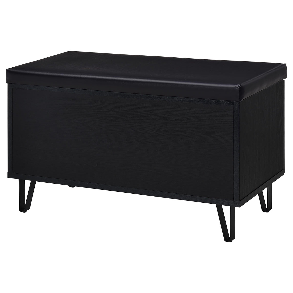 Coaster Home Furnishings Brixton 2-Door Padded Entryway Shoe Storage Bench Black