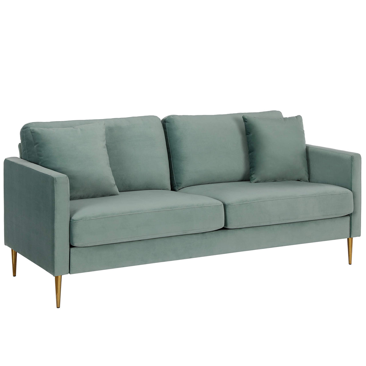 CosmoLiving by Cosmopolitan Highland Sofa Couch with Pillows, Green