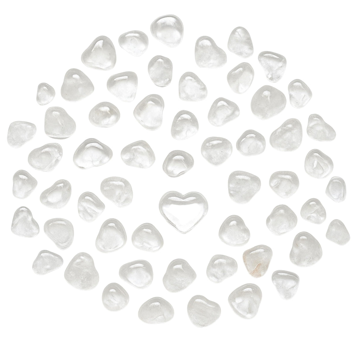 Amazing Gemstone Clear Quartz Stone Heart - Pack of 10 Crystal Heart Stones Rocks - Corazones De Piedra Crystals and Healing Stones Heart Shaped Crystal - Stocking Stuffers Gifts