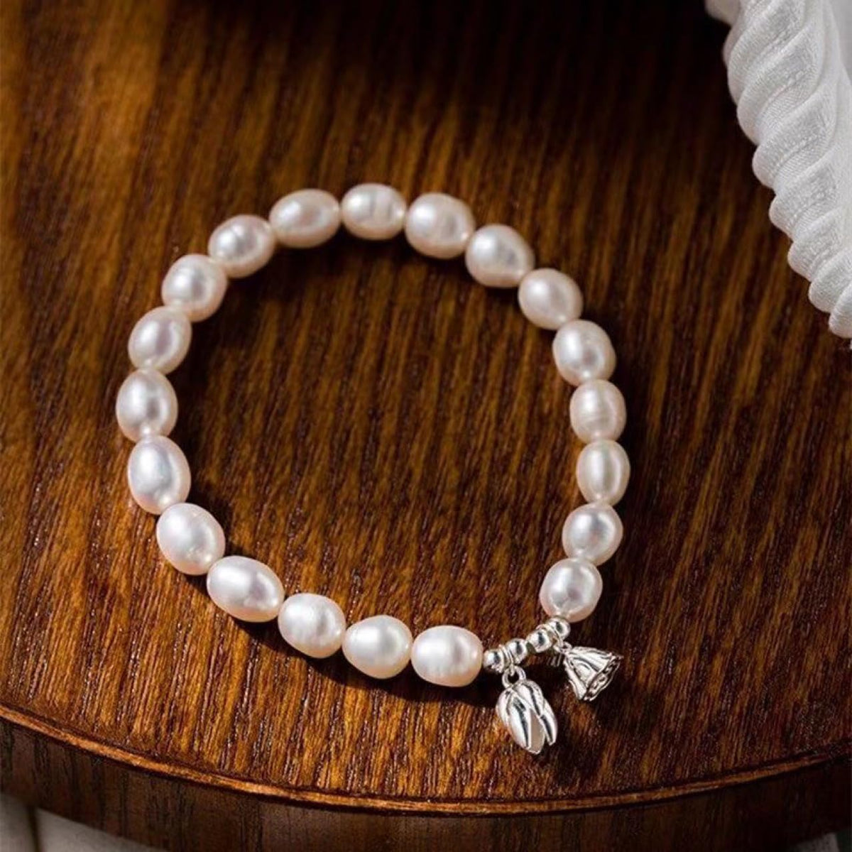Pearl Bracelets for Women,Freshwater Pearls Crystal Bracelet Boho Bracelets Bead Bracelet Gifts (White #1)