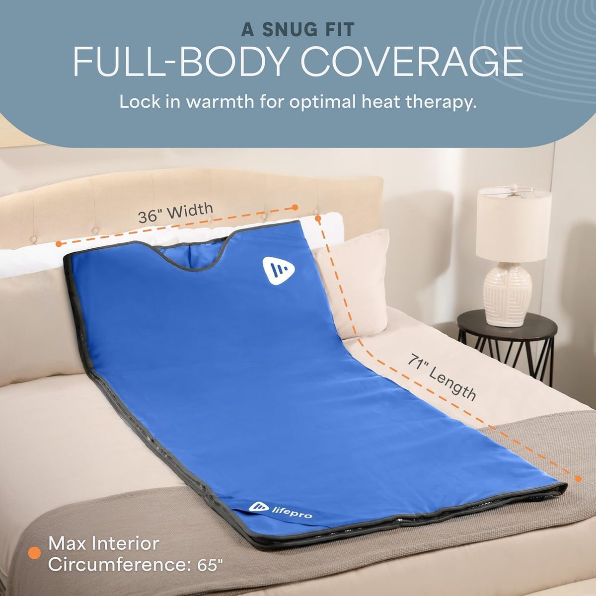 LifePro RejuvaWrap Infrared Sauna Blanket — Portable Sauna Bag with 9 Temp Levels Low EMF Far Infrared Heating — At Home Full Body Rejuvenation & Relaxation