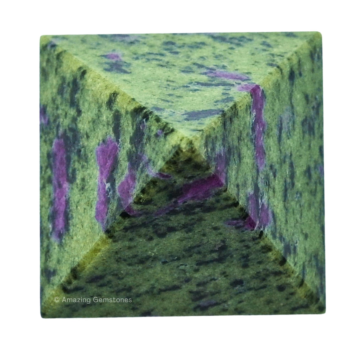 Amazing Gemstone Ruby Zoisite Pyramid Crystal Healing Stones - 2" Great Pyramid Figurine of Natural Stone Pyramid for Meditation, Reiki, Chakra Balancing and Crystal Pyramids Grid