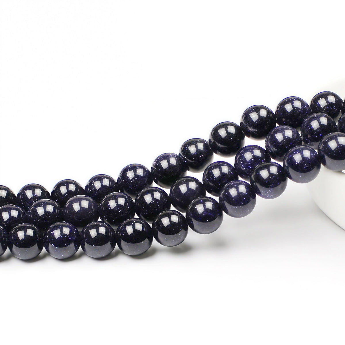 MJDCB Natural Stone Beads Blue Sand Stone Round Loose Beads for Jewelry Making DIY Bracelet Necklace (4mm)