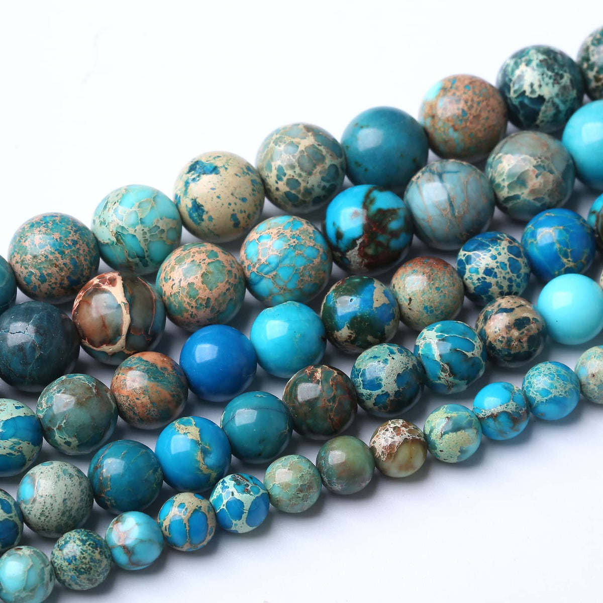 36PCS 10mm Natural Blue Imperial Jasper Beads Round Loose Stone Beads for Jewelry Making for Jewelry Making DIY Bracelet Necklace 15 Inch,Energy Stone Healing Power (10mm, Blue Imperial Jasper Beads)