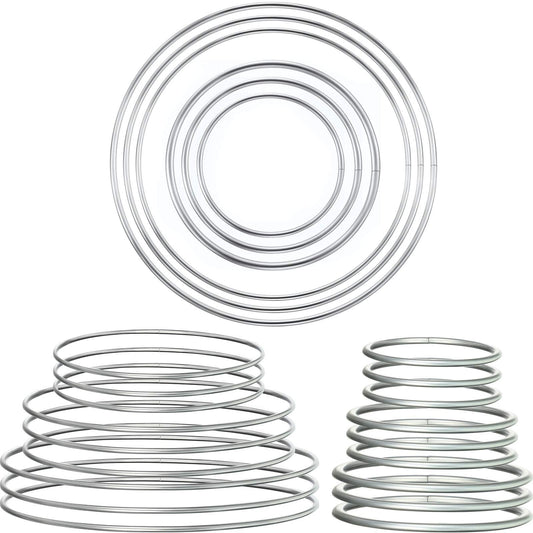 Hotop Metal Rings Hoops Metal Dream Catcher Macrame Steel Craft Rings Floral Hoop for Wreaths Macrame Projects(24 Pcs,Circle)