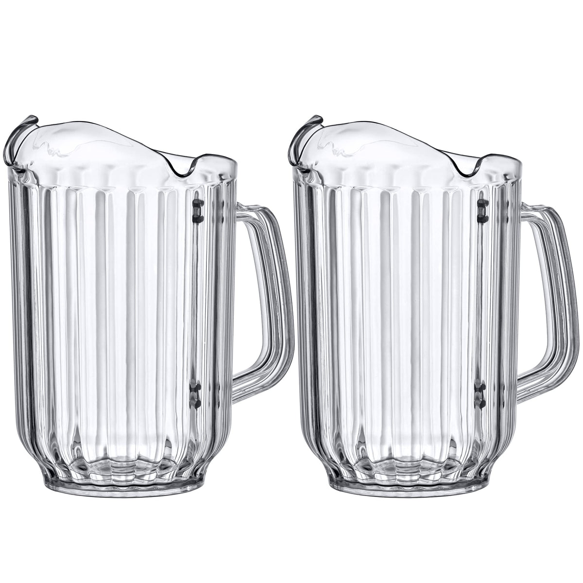 Amazing Abby - Cheerly Beerly - 2-Pack Unbreakable Plastic Beer Pitcher (60 oz) with 3 Spouts, Restaurant-Grade Polycarbonate Beverage Dispenser, Dishwasher-Safe, Great for Beer, Sangria, and More