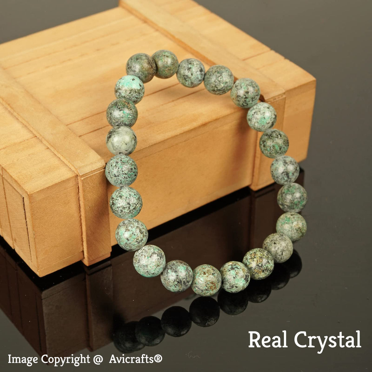 Avicrafts Turquoise Bracelet African Turquoise Jasper for Women Gift for Her Women Men Bracelet Yoga Bracelet