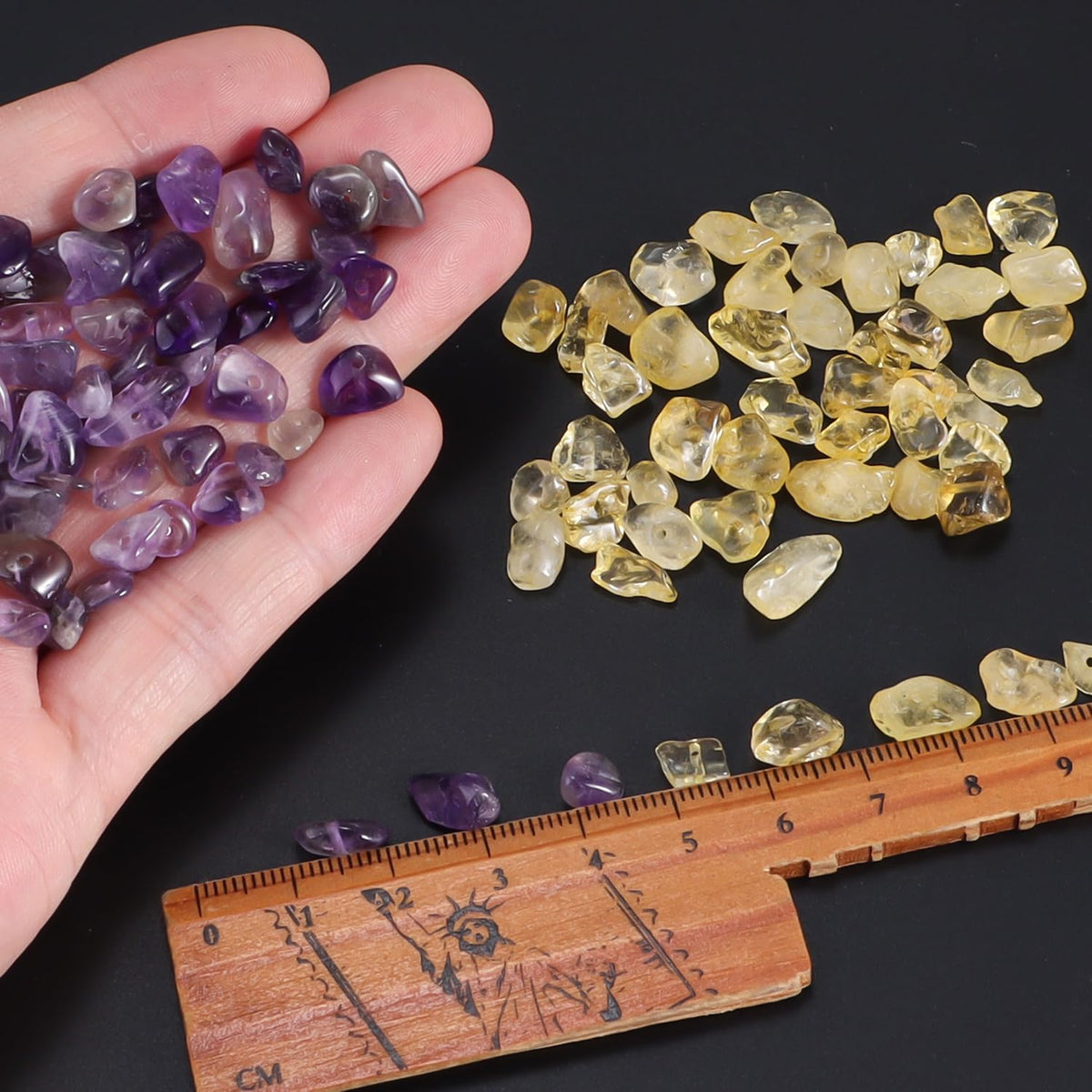 400pcs Natural Chip Stone Beads 7 Chakra Color 5-8mm Irregular Gemstones Healing Crystal Drilled DIY Loose Rocks Bead Crystal for Bracelet Necklace Jewelry Making Crafting