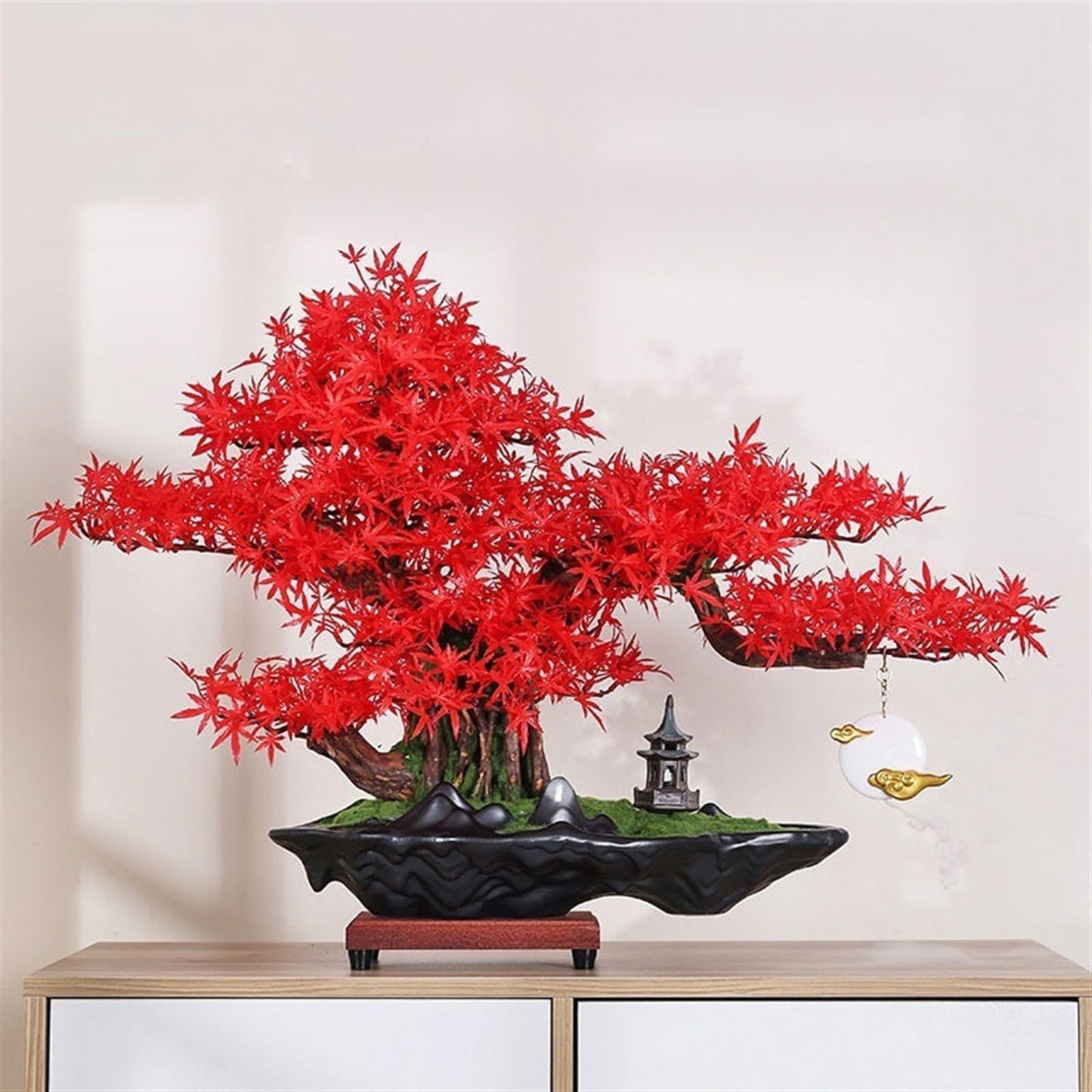 WANGHAI2024M Artificial Trees Simulation Tree Bonsai Hotel Living Room Desktop Ornaments Modeling High-end Luxury Fake Greenery Landscaping Artificial Bonsai
