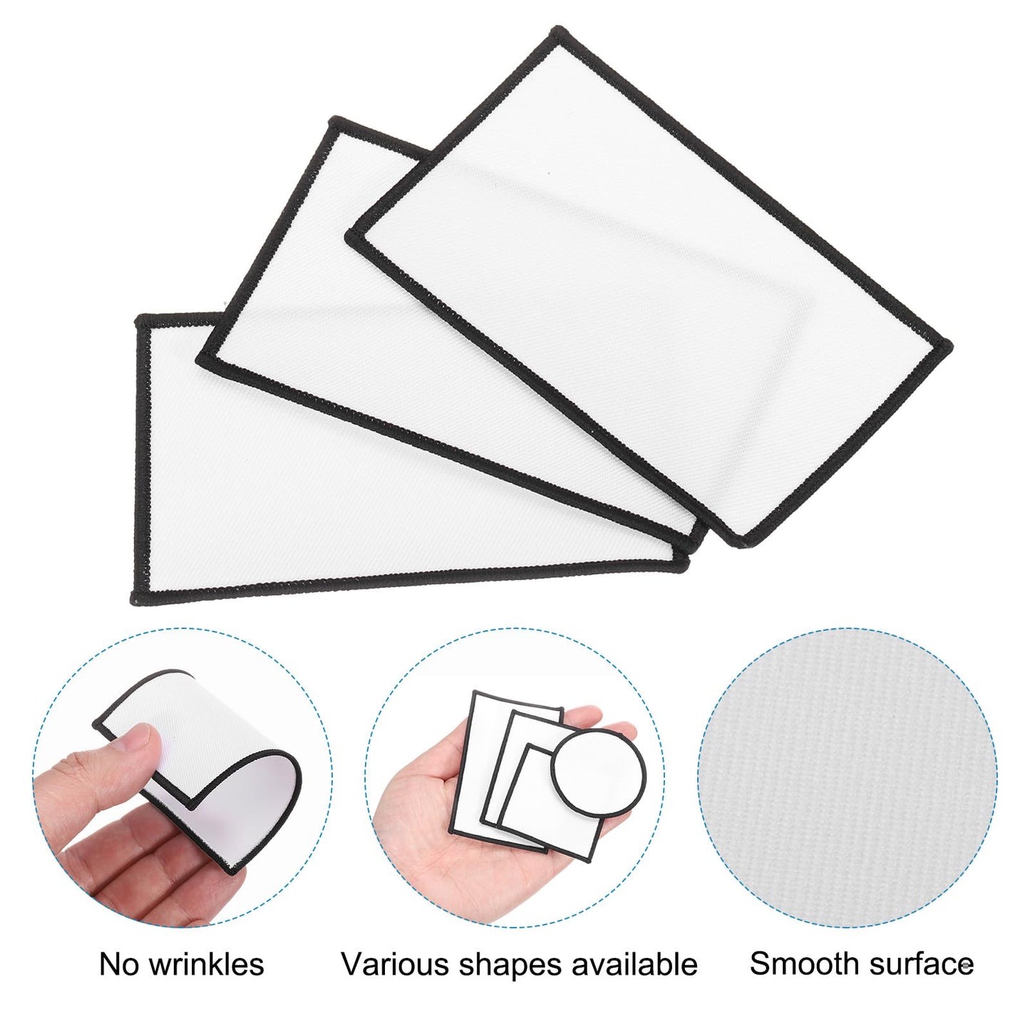 PATIKIL Sublimation Blank Patches Fabric Rectangular Iron-on Repair Blank Patches for Hat Caps Clothes Shoes Bags Backpacks DIY Crafts, 30 Pcs, White, 2.4x4