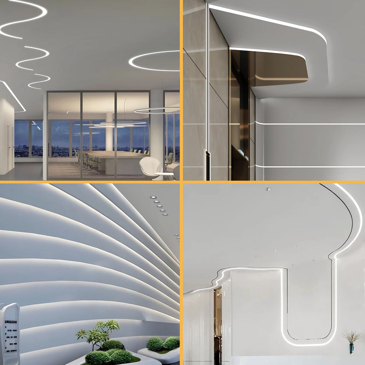 LoAlumll 16.4Ft/5M Silicone LED Channel System, Flexible Neon Rope Light Tube for 5-10mm LED Strips, Wear Free Recessed Milky White Cover Diffuser, DIY for Cabinet Decor (12 * 10mm, No LED Strip)