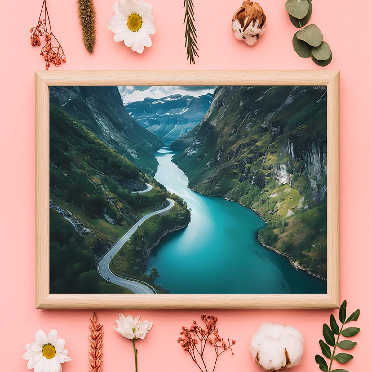 KAYEIUU Norwegian Fjords Print Adults Diamond Painting Kits Round Drill Art Painting Kits Crafts Kits for Home Decor 12x16 inch
