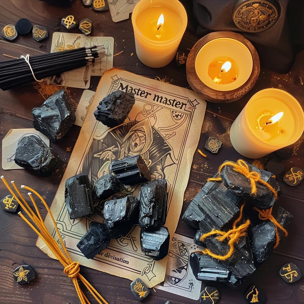 Luckeeper 1 lb Black Tourmaline Bulk Raw Crystals and Healing Stones for Tumbling, Wire Wrapping, Wicca Reiki,Meditation