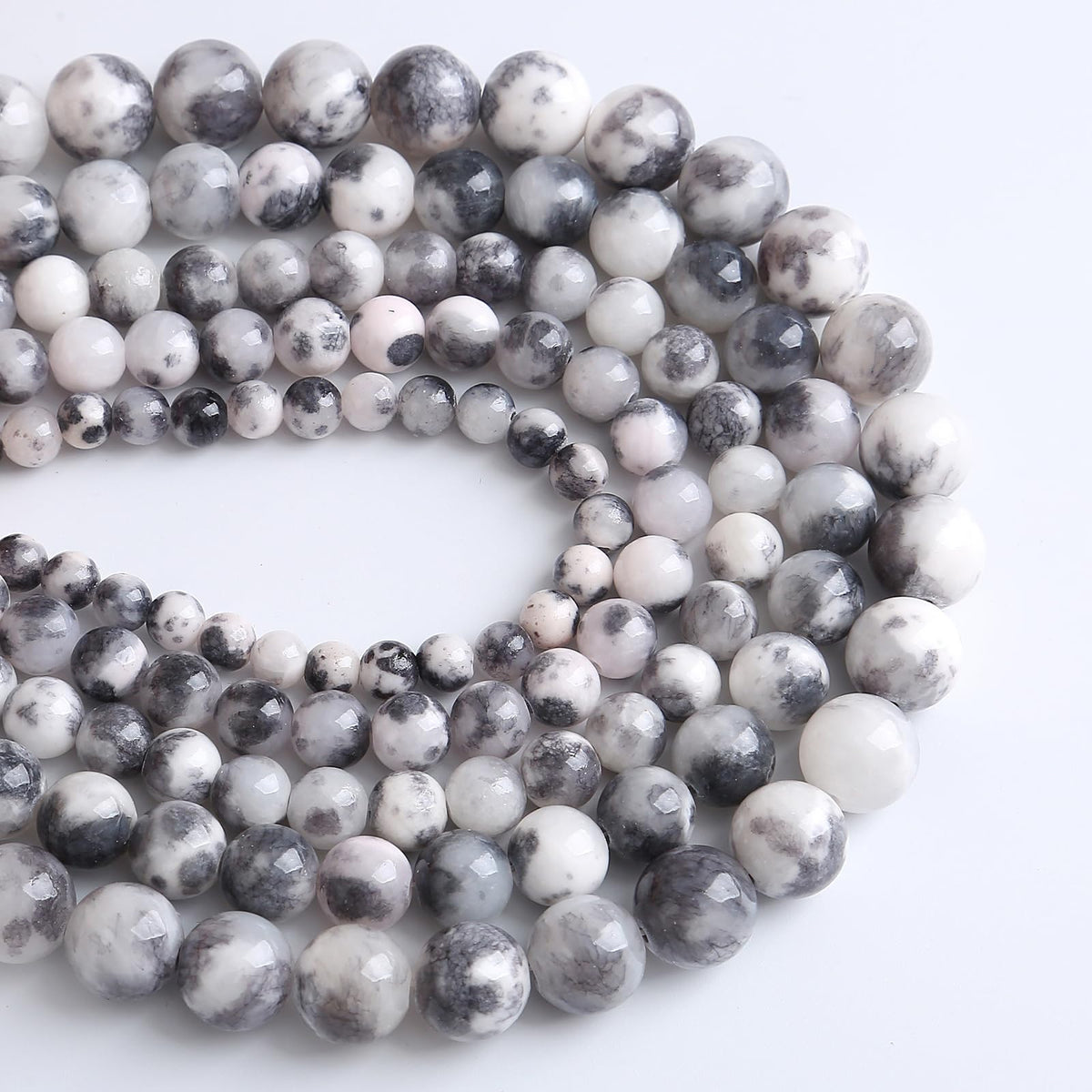 6MM 60PCS Black White Persian Jade Spacer Loose Beads for Jewelry Making DIY Bracelet Necklace