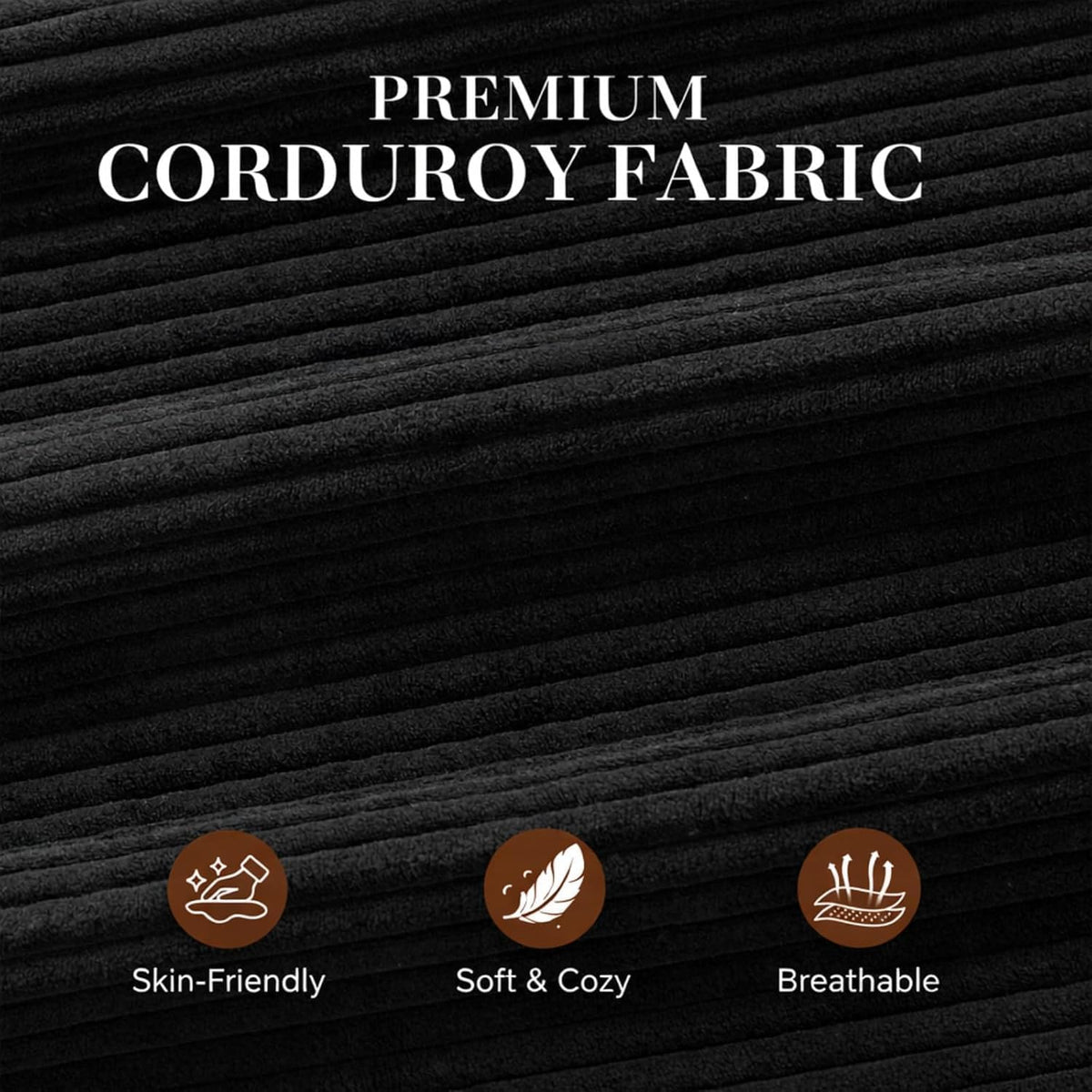 Shintenchi Futon Sofa Bed Convertible Couches L Shaped, 4‑in‑1 Sectional Sleeper Sofa Pull Out Couches for Living Room, Multifunctional Couch with Storage Chaise Corduroy Fabric, Black