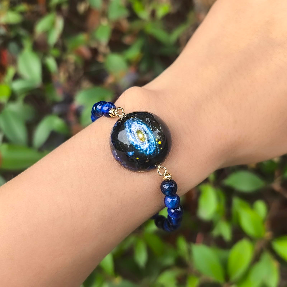 Day Day Up Blue Tiger's Eye Stretchy Bracelet, Orgonite Energy Healing Crystal Beads, Elastic Chakra Jewelry (Style 6)