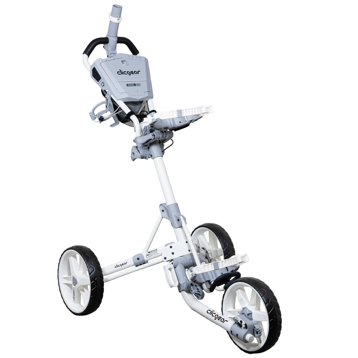 Clicgear Model 4.5 Golf Push Cart, Premium 3-Wheel Foldable Walking Golf Cart (White)