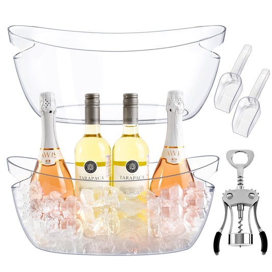 Blaithom 2-Pack Ice Buckets for Parties, 5.5L Clear Acrylic Beverage Tub