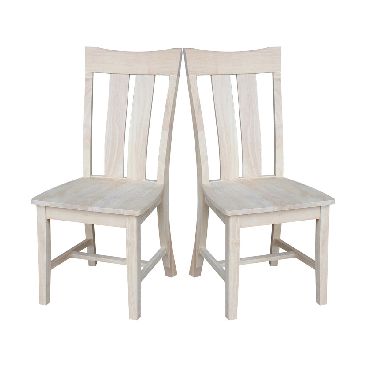 Set of Two Ava Dining Chairs, Unfinished
