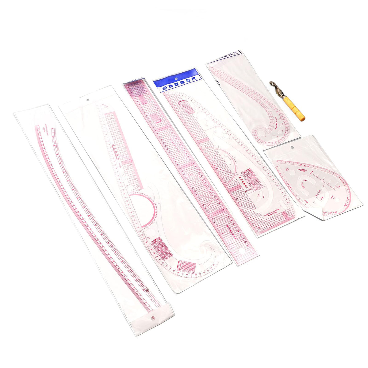 7PCS French Curve Ruler Set, High Accuracy Complete Tools Hip Curve Ruler with Scale, Sewing Ruler | Sewing Tools | Sewing Rulers | Craft Ruler for Beginners Tailors Pattern