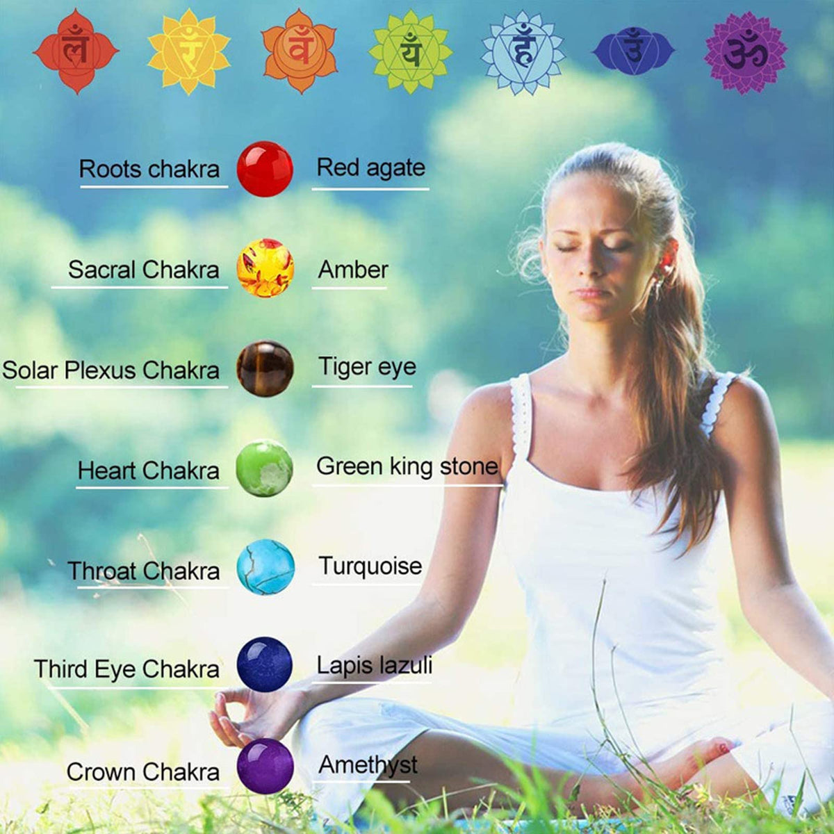 KMYA Healing Crystals Tree of Life Necklace, 7 Chakra Rainbow Jewelry Set, Anxiety Relief Bracelet, Crystal Stones for Chakra Repair