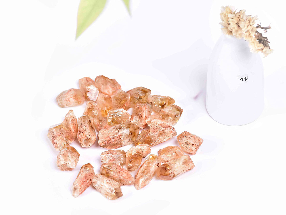 JIC Gem 24-30Pcs 0.4-0.5 Lbs Bulk Citrine Healing Crystals Rough Stones,raw Citrine Point Bulk,Citrine Chips raw Crystals Bulk for Reiki Healing, Witchcraft, Tumbling, Fountain Rocks 0.2-0.25KG