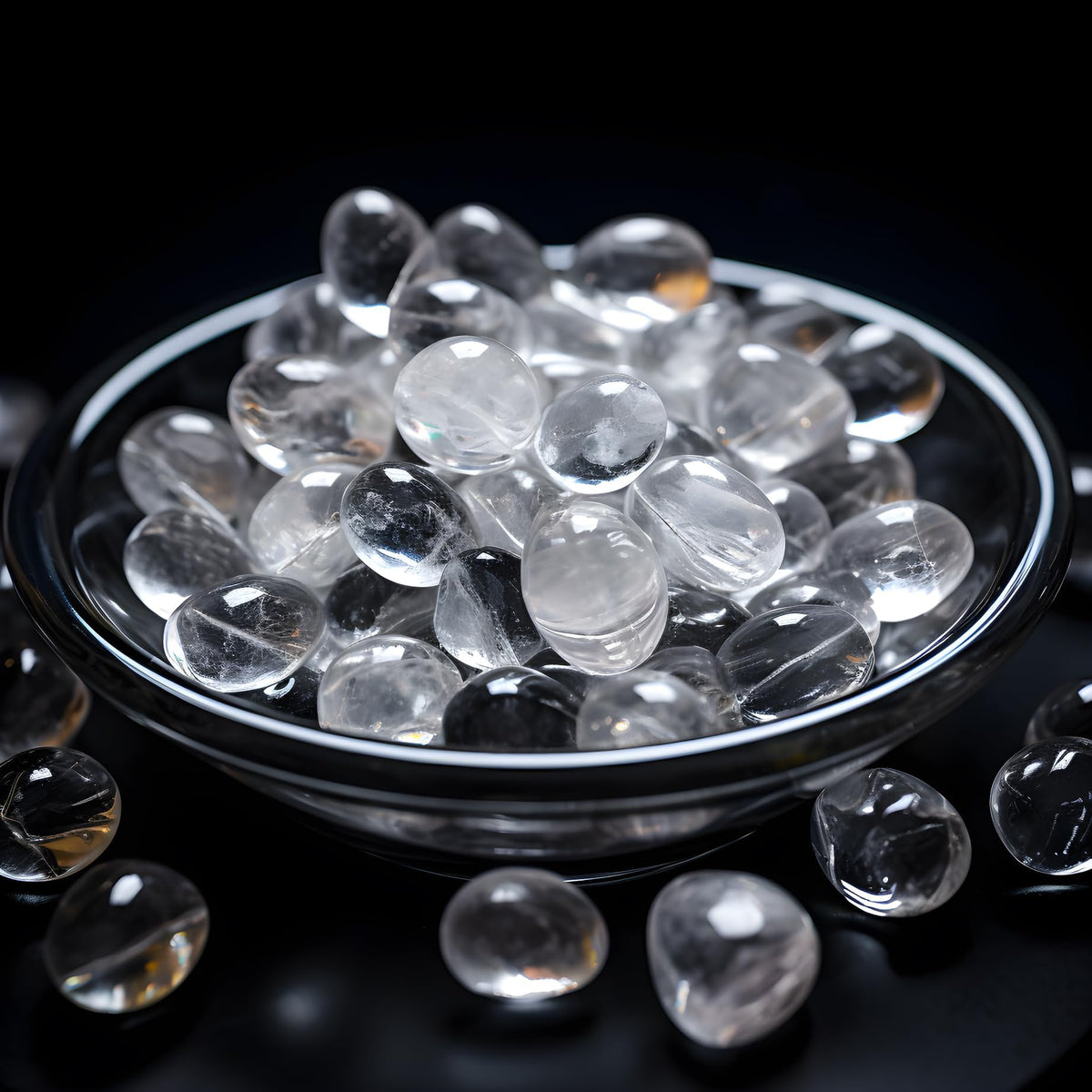 SigMntun Polished Clear Quartz Crystal Chips Set, 128 Pcs 0.4" inches - Handpicked Tumbled Stones and Crystals Bulk for Healing, Reiki, Meditation, Witchcraft and Home Decor