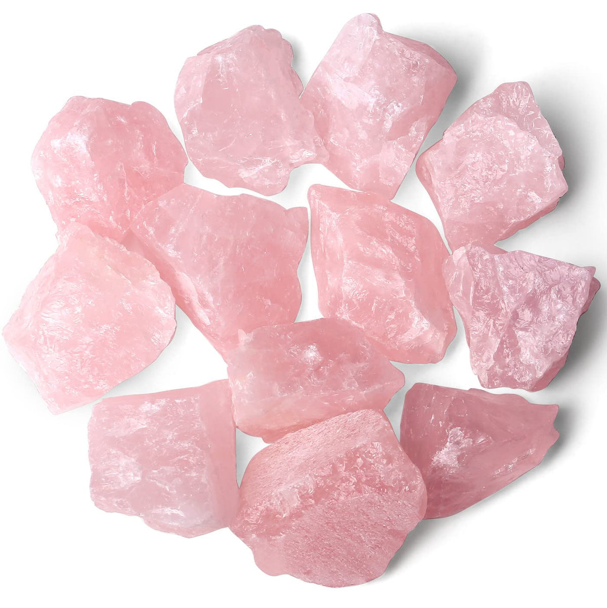 QINJIEJIE Rose Quartz Crystals Natural Healing Crystal Raw Bulk Gemstones Large 1" Rough Stones lesale Rocks for Tumbling Cabbing Fountain Decoration Polishing Cutting Wicca Reiki