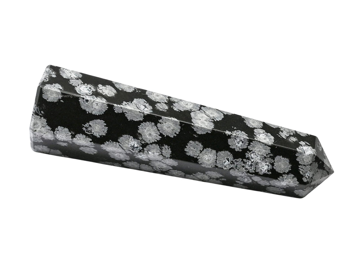 Amazing Gemstone Snowflake Obsidian Crystal Towers - Natural Healing Crystal Point Obelisk for Reiki Healing and Crystal Grid (3" to 4" INCH)