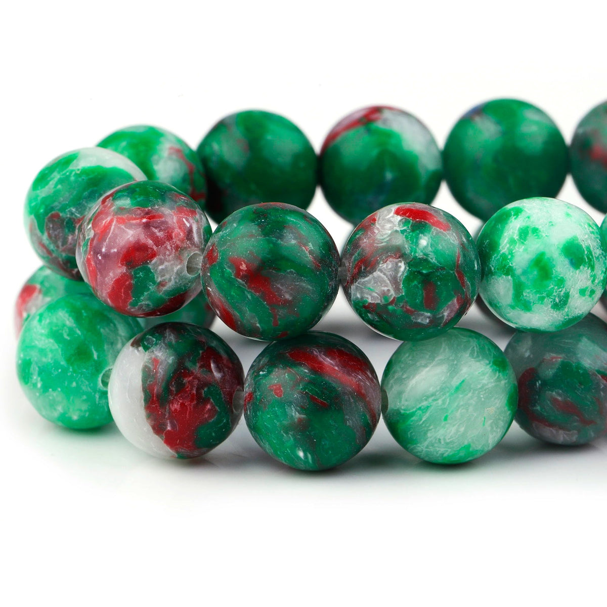 Youngbling Natural Gemstone Beads for Jewelry Making,10mm Green Imperial Jasper Polished Round Smooth Stone Beads for Bracelet Necklace 15 Inch(Green Imperial Jasper,10mm)