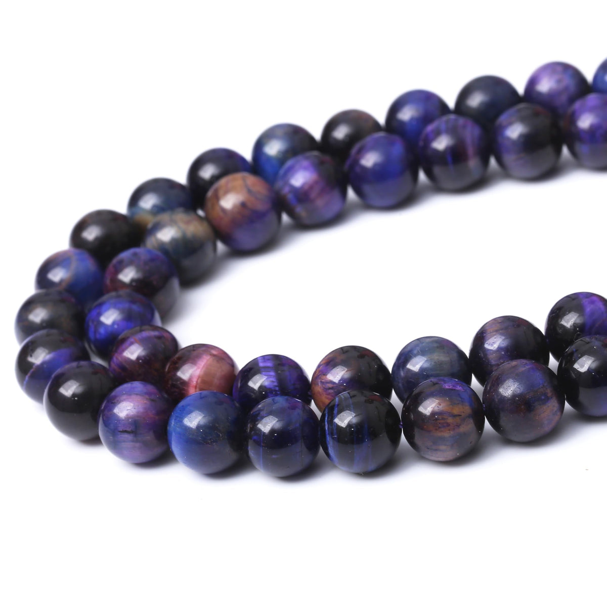 Natural Starry Blue Tiger Eyes Stone Beads Gemstone Round Crystal Energy Jade Beads Stone Beads for Jewelry Making DIY Bracelet Necklace Jewelry Making 1 Strand 15.5inch 35PCS 10MM