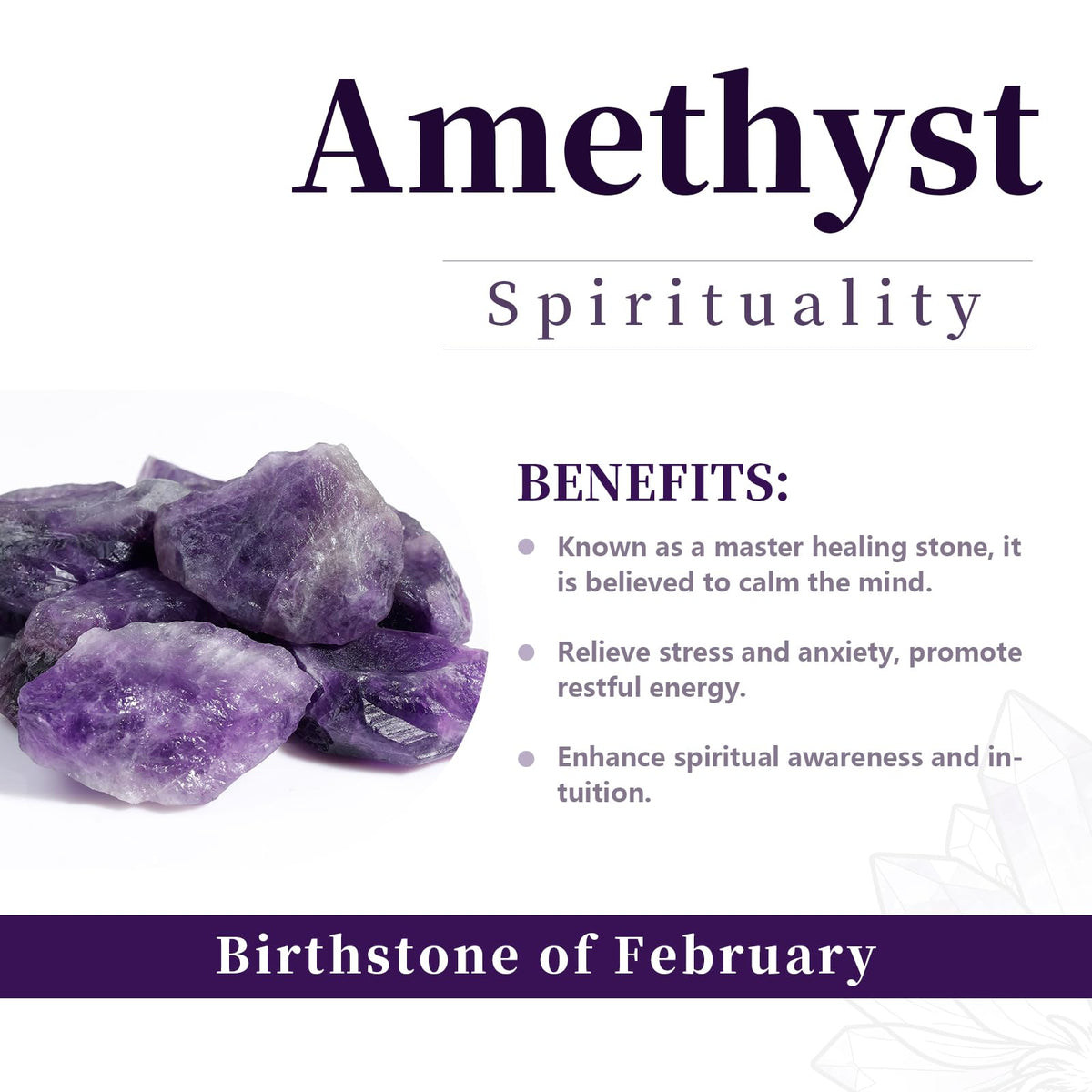 rockcloud Healing Crystal 0.5 inch Amethyst Carved Worry Stone Chakra Reiki Balancing(Pack of 10)