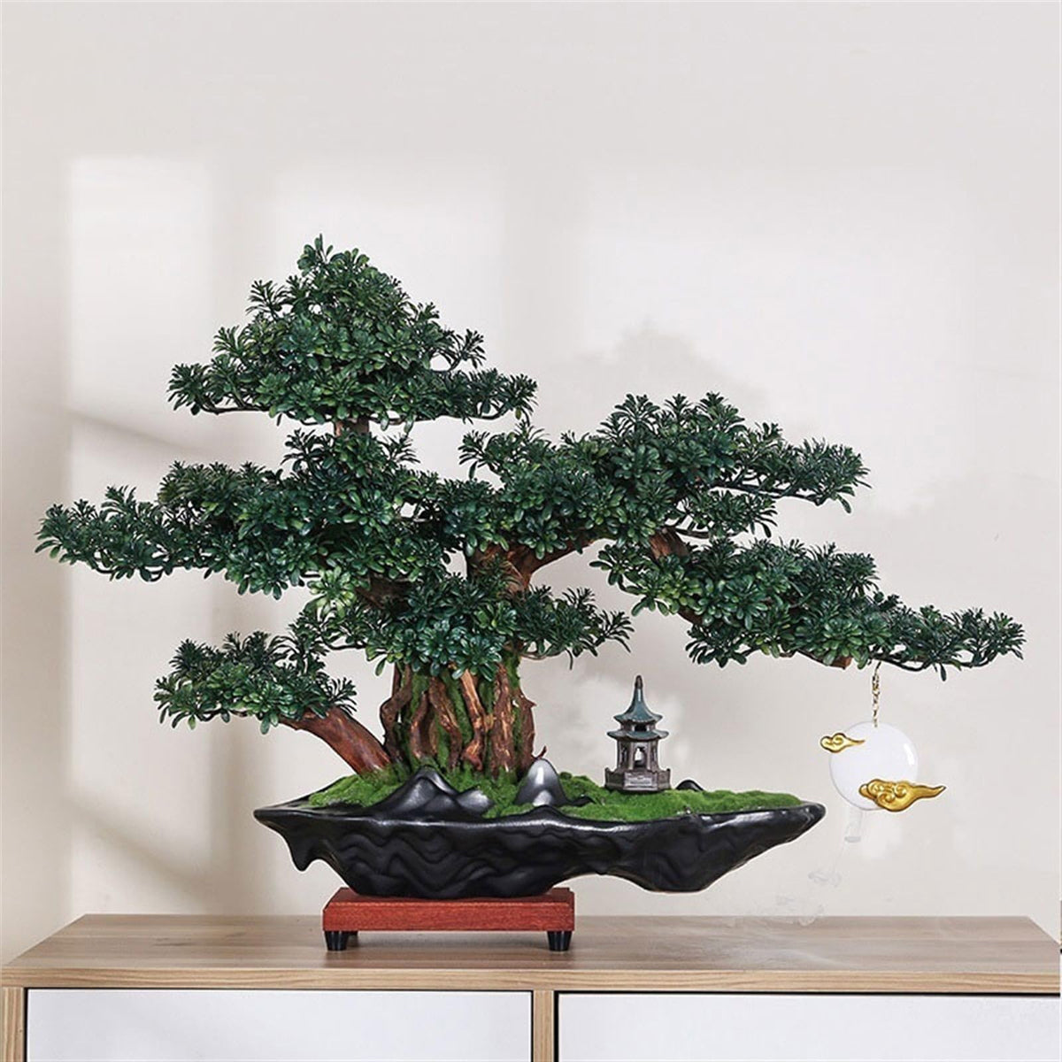WANGHAI2024M Artificial Trees Modeling High-end Luxury Hotel Living Room Desktop Ornaments Simulation Tree Bonsai Fake Greenery Landscaping Artificial Bonsai