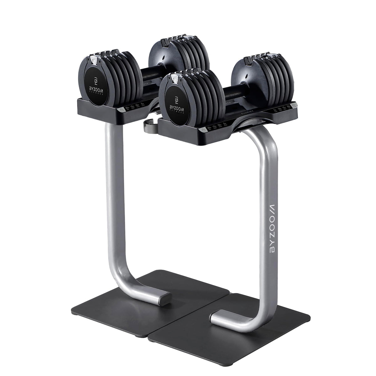 BYZOOM FITNESS 25lb Adjustable Dumbbell & Dumbbell Stand Set