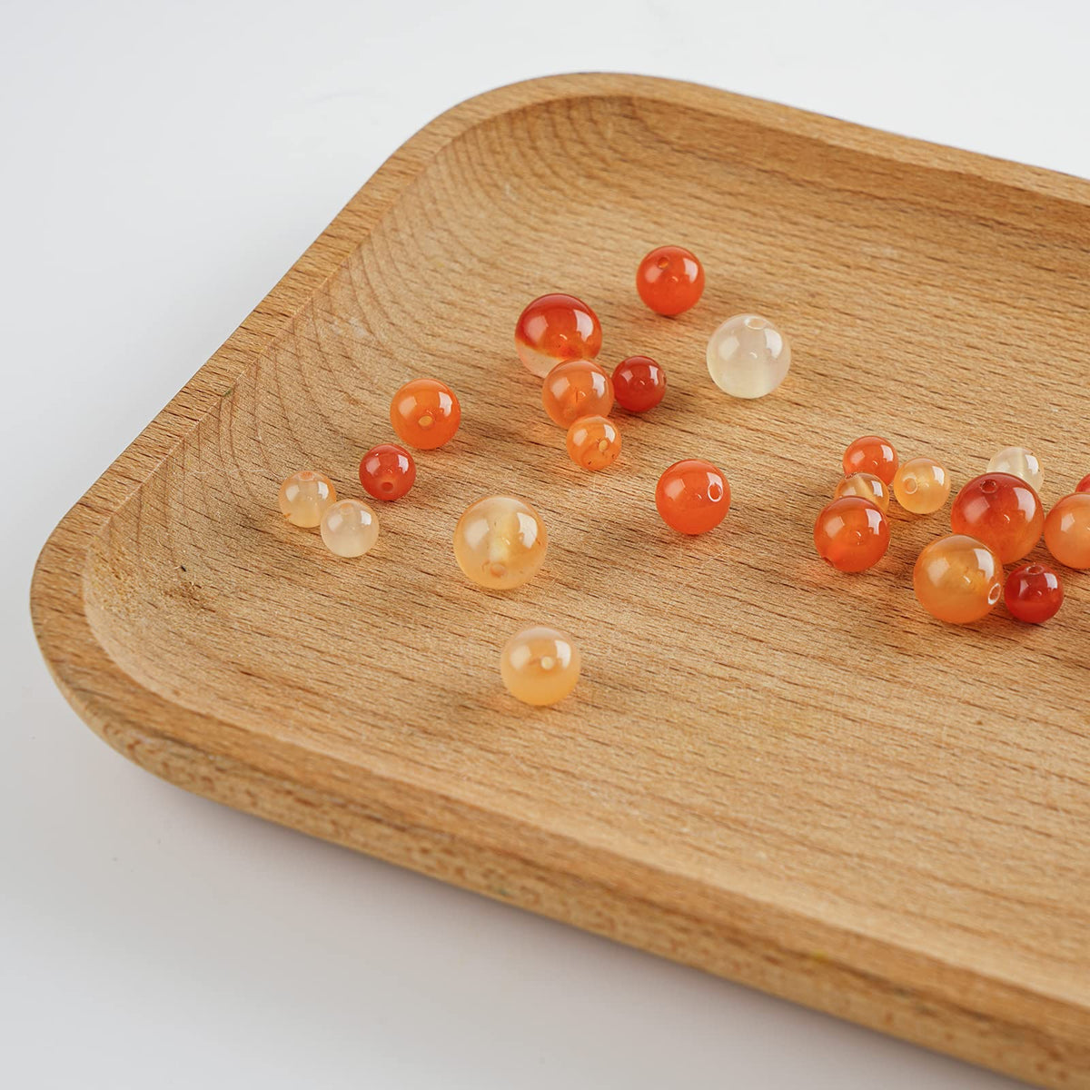 10mm Natural Orange Agate Round Bead - 35PCS Bulk Gemstone Beads for Jewelry Making, DIY Bracelets, Necklaces - Includes Crystal Stretch Cord - Beads for Crafting Gifts