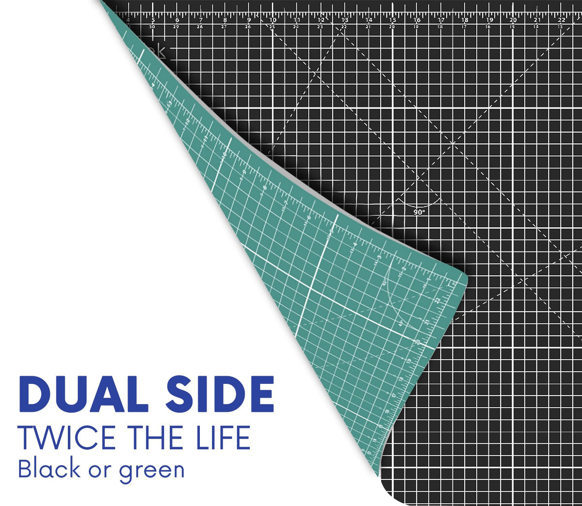 Proartek PK00012 Model GBM4060 Series 40" x 60" Professional Cutting Mat; Double-Sided Green/Black; Self-Healing; For Graphic Arts, Hobbies, Sewing, Scrapbooking, and other Cutting Projects