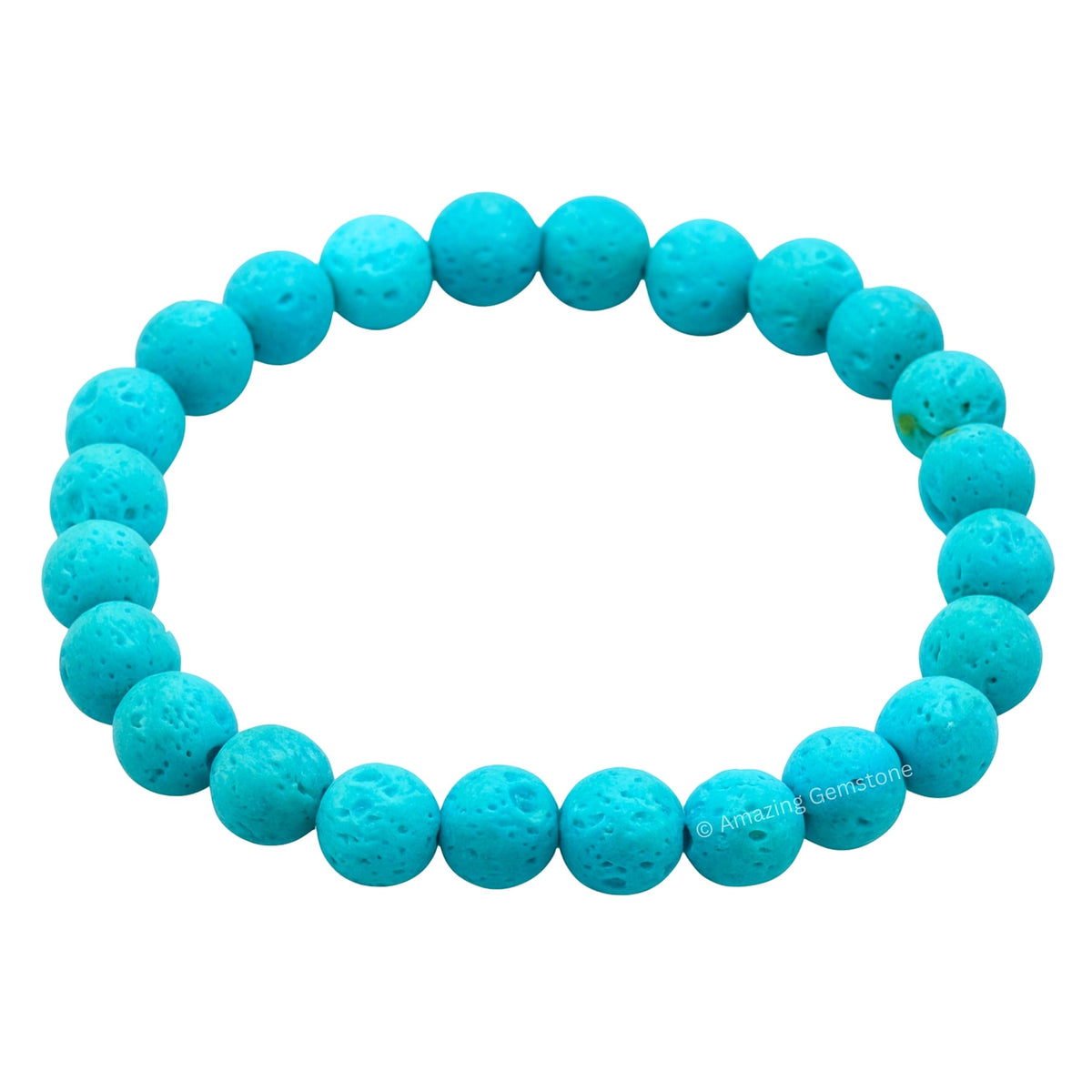 Amazing Gemstone Crystal Bracelet for Women Men's Gifts - Protection Healing Crystal Bracelet - 8mm Gemstone Beaded Stretchable Bracelet Pulseras Para Hombres Mujer Stocking Stuffers Mothers Day Gift (Turquoise Blue Lava)