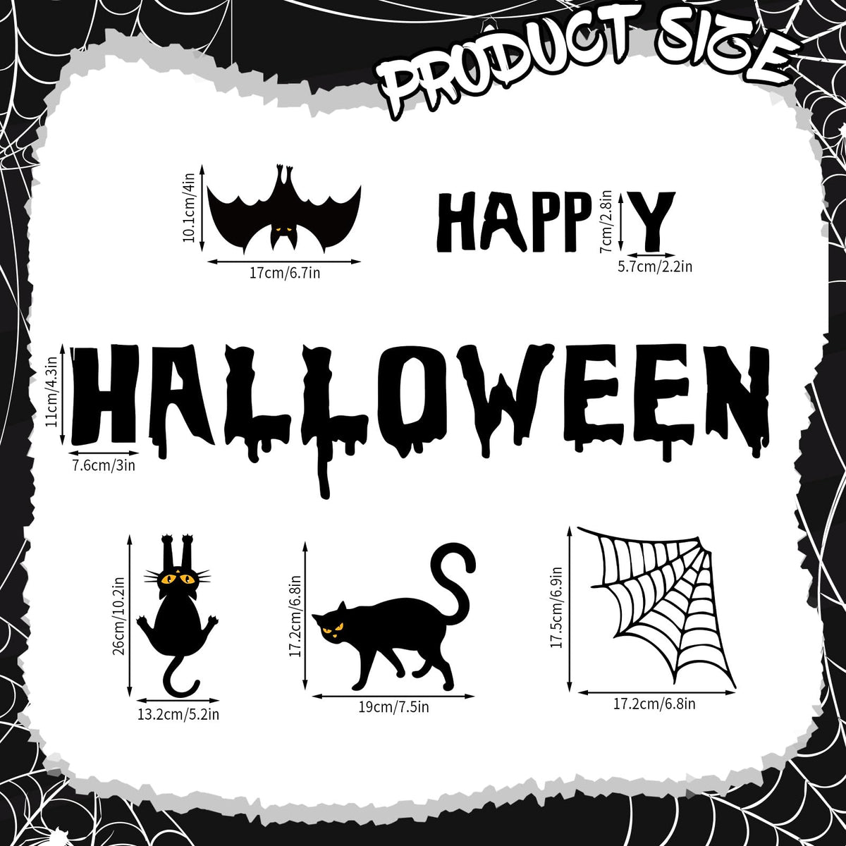 JarThenaAMCS 30 Pcs Halloween Garage Magnets Decoration Black Cat Bat Pumpkin Spider Web Garage Door Decals Magnetic Refrigerator Stickers for Halloween Party Home Car