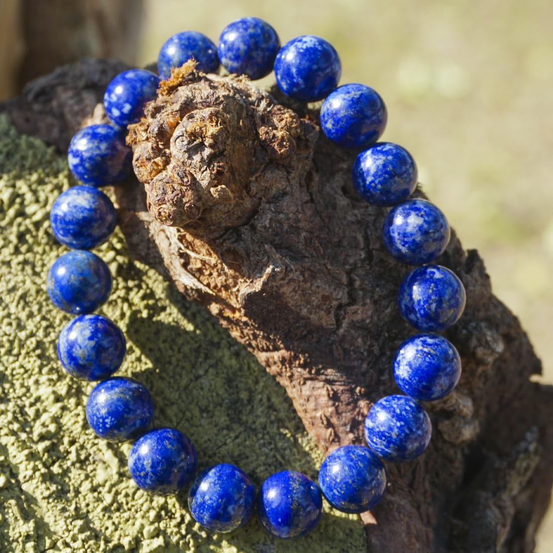 10mm Lapis Lazuli Bracelet | Natural Royal Blue Throat & Third Eye Chakra Crystal Gemstone Beads - Handmade Meditation Protection Jewelry | Beading Tool Kit - Fits for 7-8" Large Wrist
