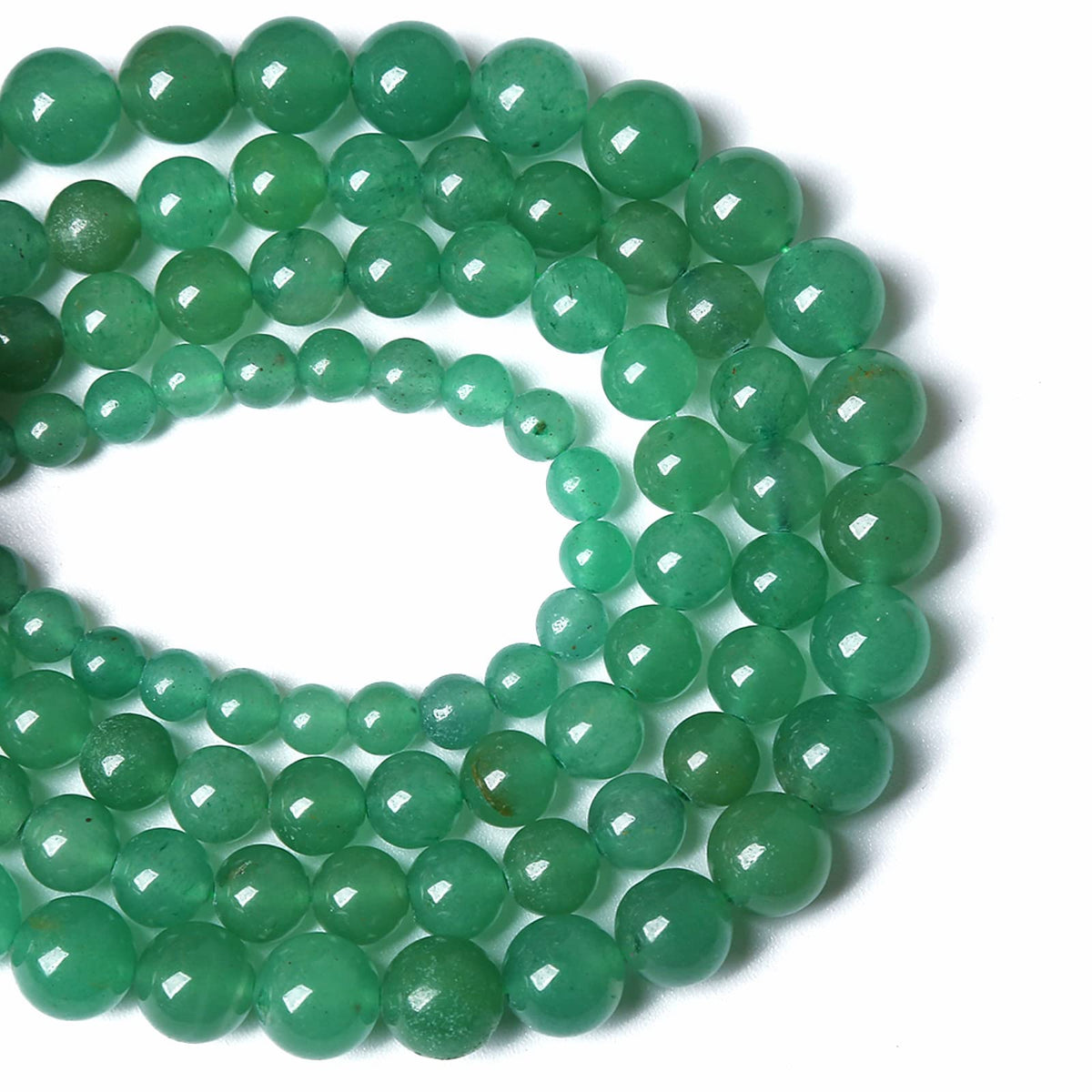 160PCS 4MM Natural Stone Green Aventurine Gemstone Loose Beads for Jewelry Making DIY Bracelet