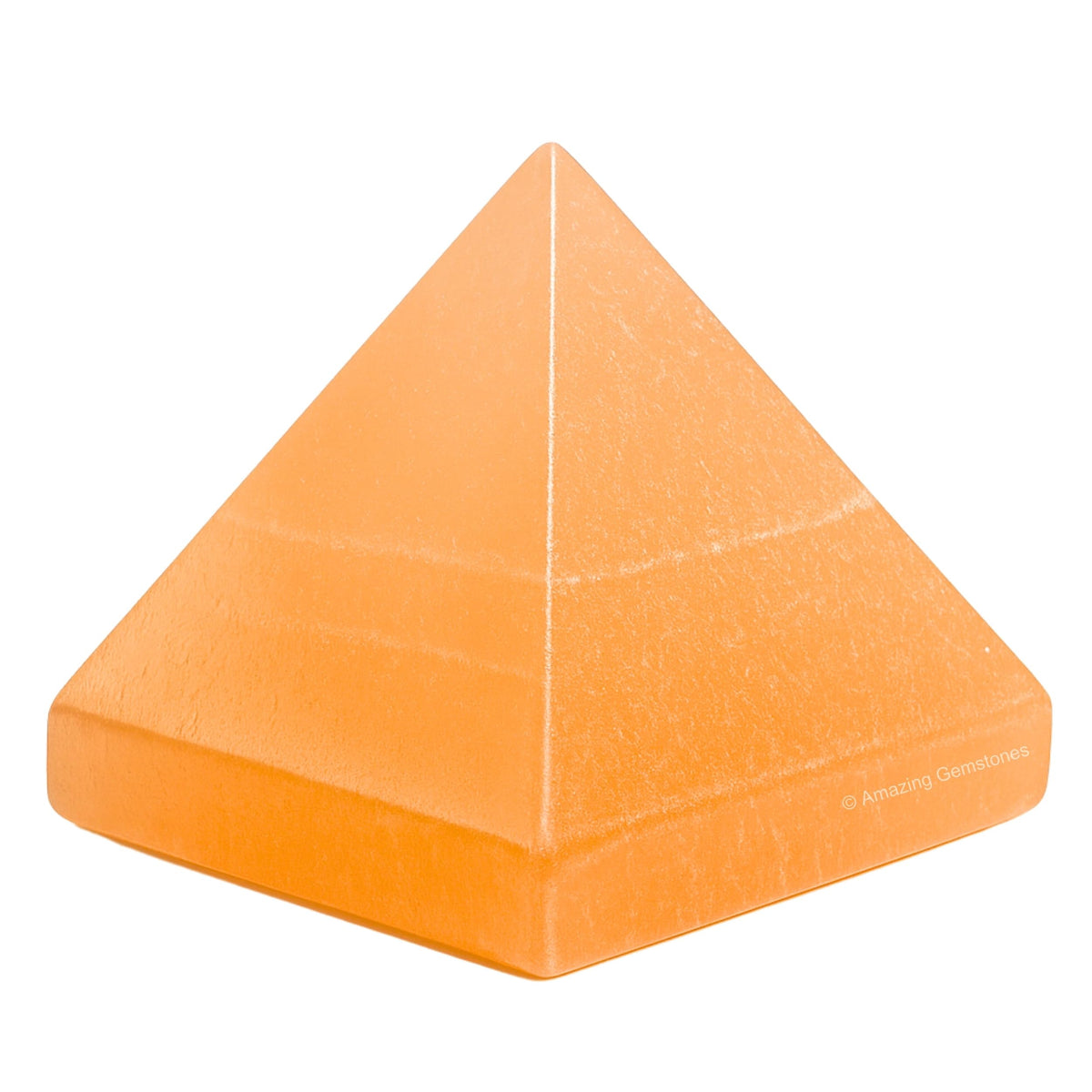 Amazing Gemstone Orange Selenite Pyramid Crystal Healing Stones - 2" Great Pyramid Figurine of Natural Stone Pyramid for Meditation, Reiki, Chakra Balancing and Crystal Pyramids Grid