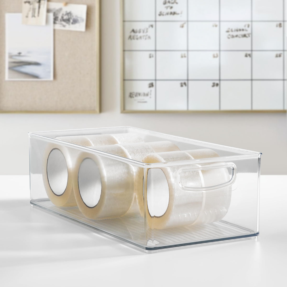 iDesign Stackable Storage Bin - Organizer Bin for Kitchen and Pantry, Clear, Made in USA