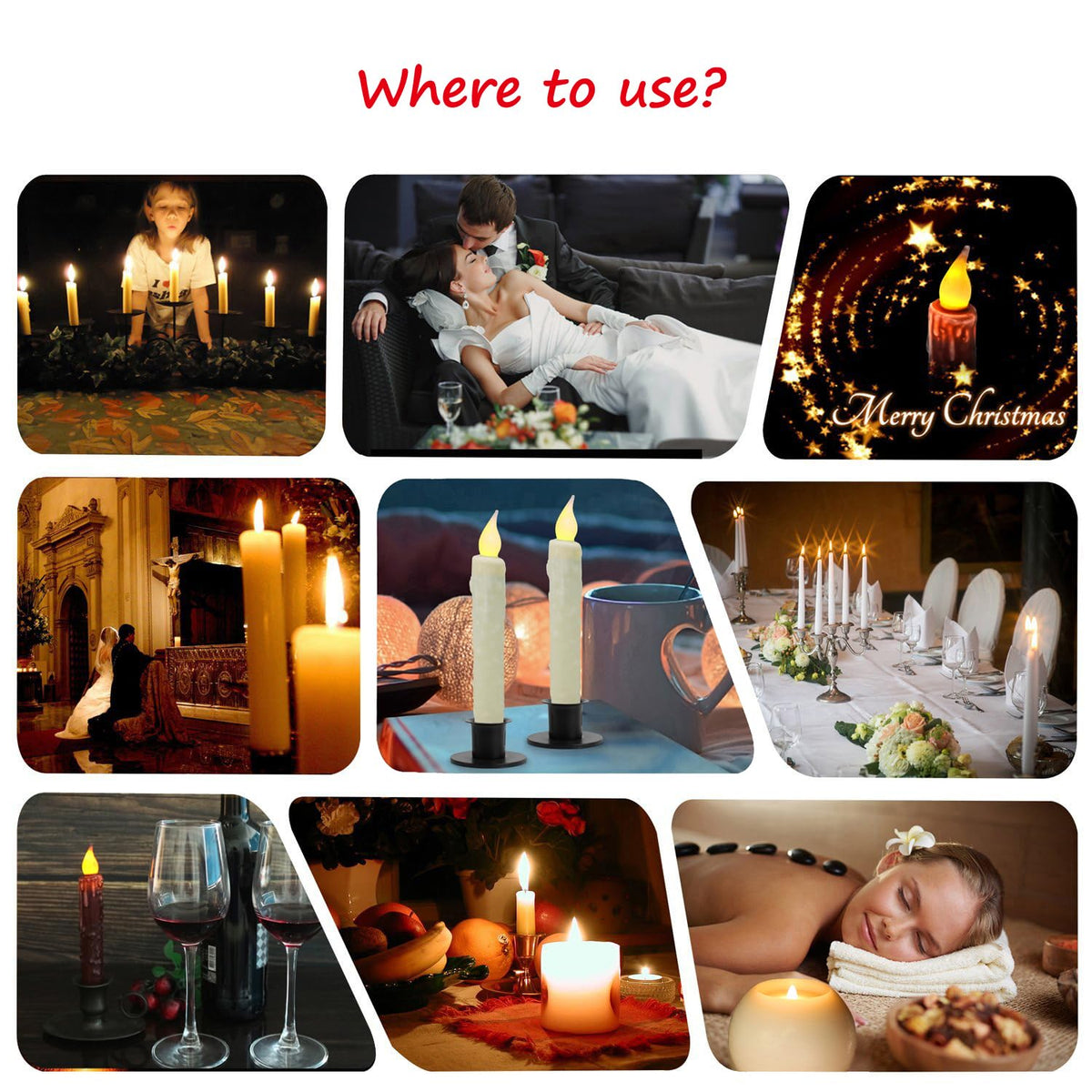 CVHOMEDECO. Real Wax Hand Dipped Battery Operated LED Timer Taper Candles Country Primitive Flameless Lights Décor, 6-3/4 Inch, Ivory, 2 PCS in a Package