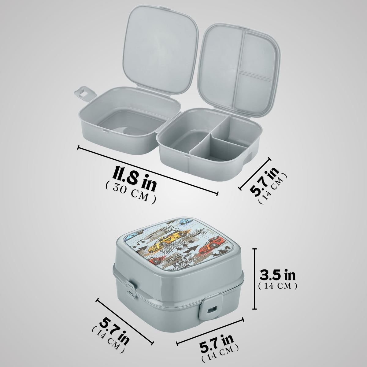 HEFA Lunch Box for Kids, All-in-One Foldable Lunch Box, Bento Box for Girls, Spoon and Fork included, Sandwich Containers