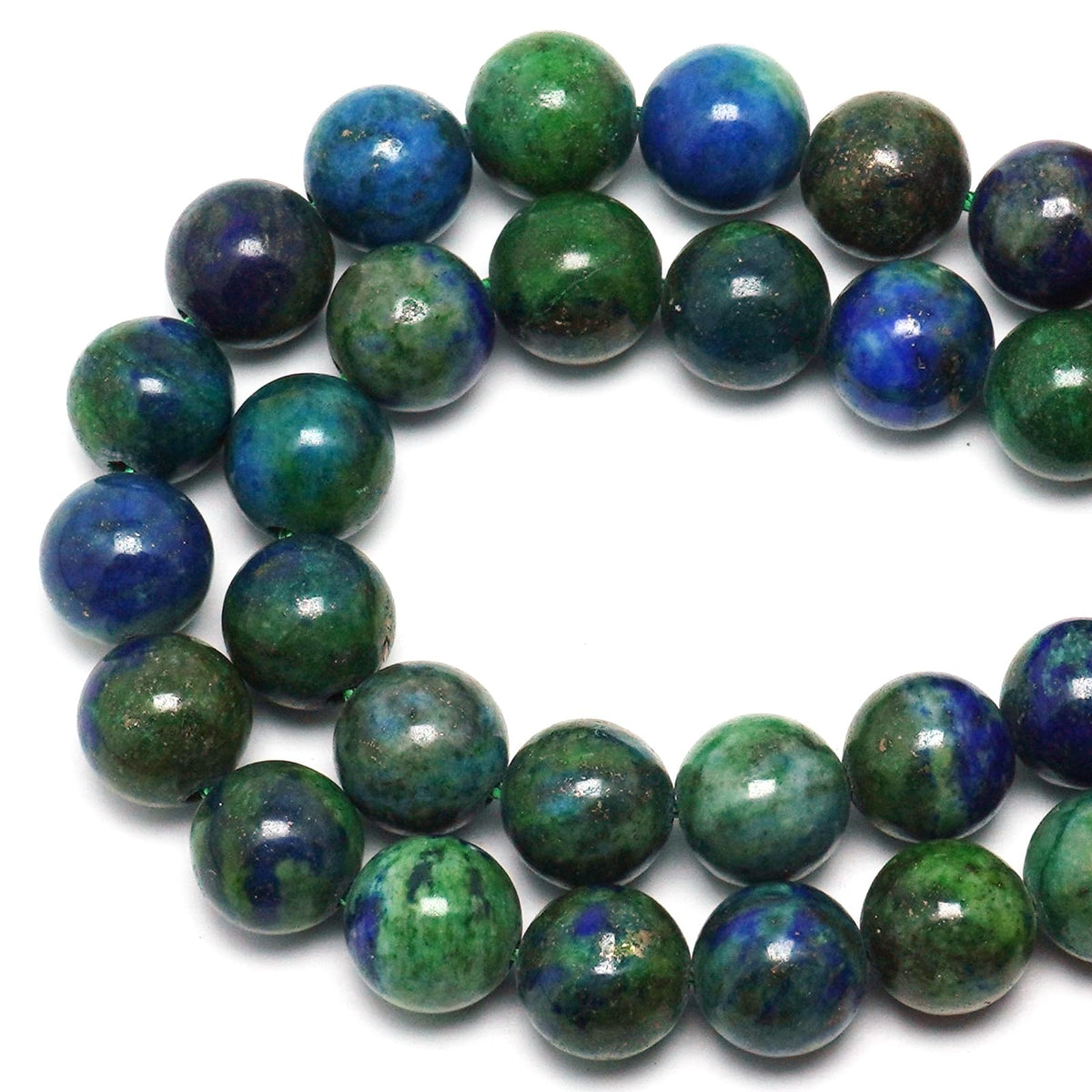 DIQIO Natural Stone Beads Gemstone Beads for Jewelry Making - 6mm Phoenix Lapis Lazuli Beads for Bracelets, Green Jasper Round Beads(58-60pcs, 6mm, Phoenix Lapis Lazuli)