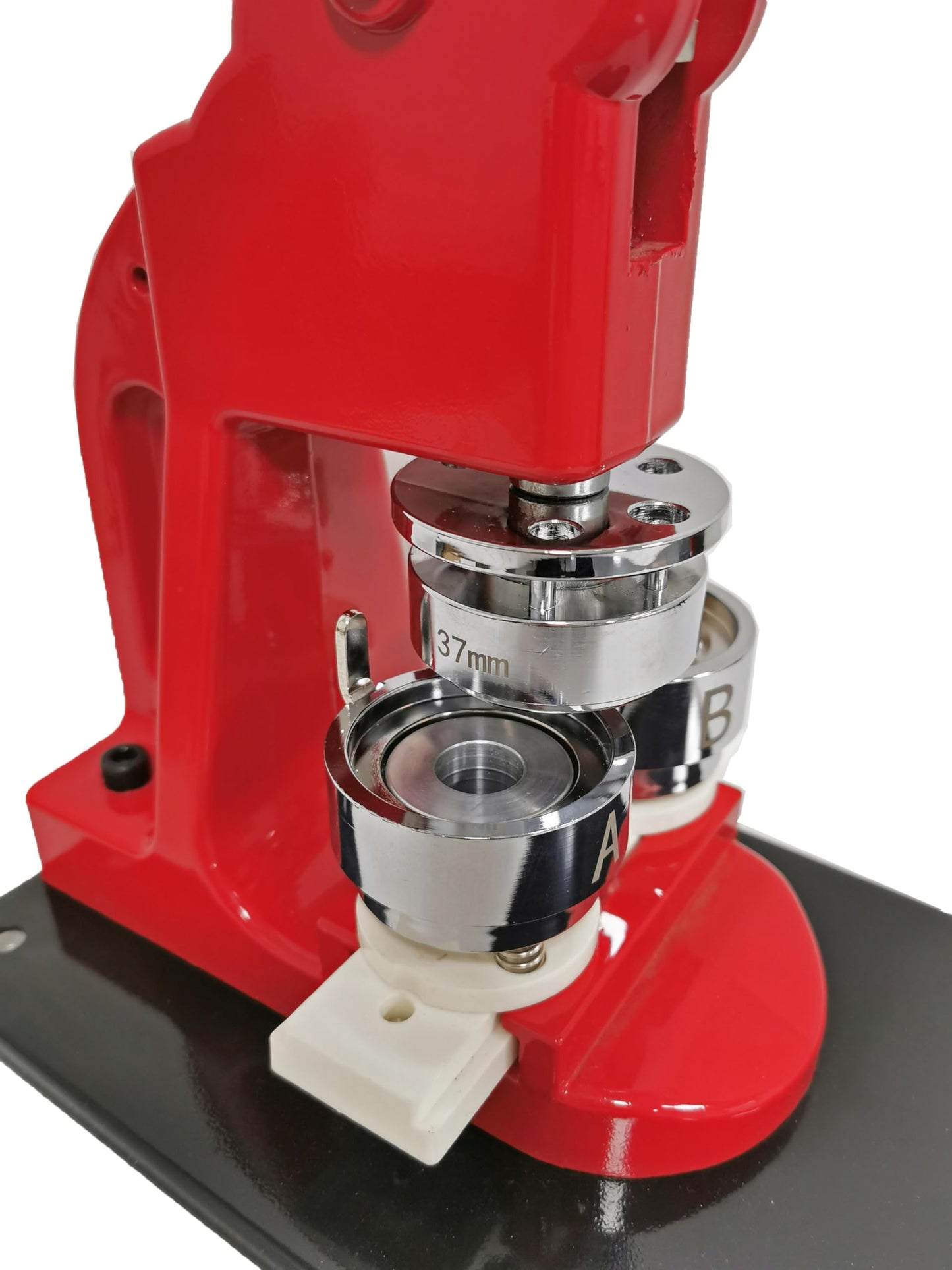 Chibuttons Kit 37mm (1 1/2") Button Badge Press Machine Maker-1 + 37mm Round Die Moulds + Adjustable Circle Cutter + 200 Pin-Back Button Components