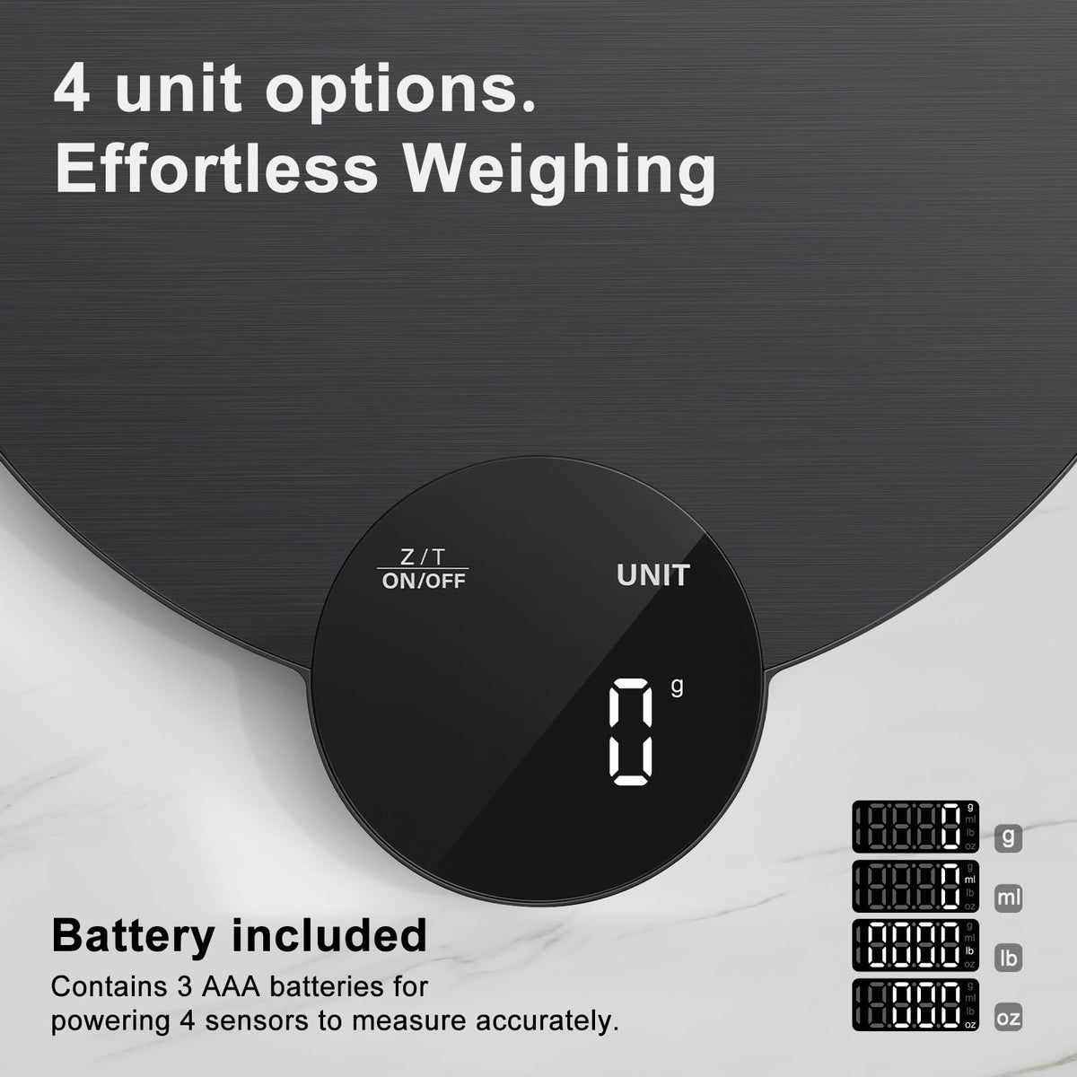 Ultrean 1g/0.1oz Precision Food Scale, HD LED Display Digital Kitchen Scale, Stainless Steel, 11lb Capacity for Cooking Baking (Batteries Included)