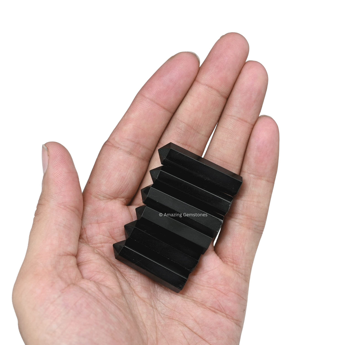 Amazing Gemstone Black Obsidian Crystal Points Bulk Healing Crystals and Stones - Pack of 3 Single Terminated Healing Wand Point Bulk Crystals for Crafts, Crystal Grid, DIY Work - Premium Crystals